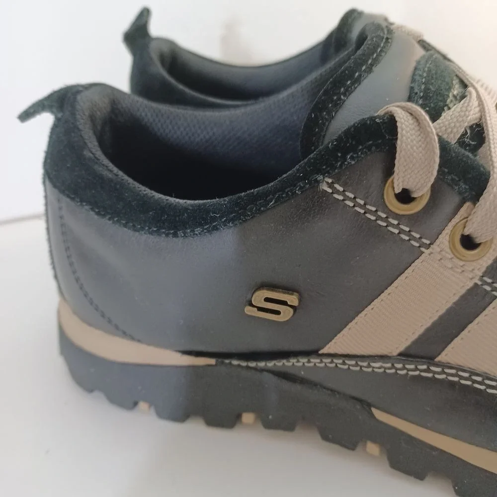 Skechers Grunge 90s Y2K‎ Bowling Oxford Leather Shoes Leather Black Chunky Sz 9